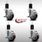 Service Caster 3.5'' SS Maroon Poly Swivel 1-3/4'' Expanding Stem Caster Set with Brake, 4PK SCC-SSEX20S3514-PPUB-MRN-TLB-134-4 - alternate 2